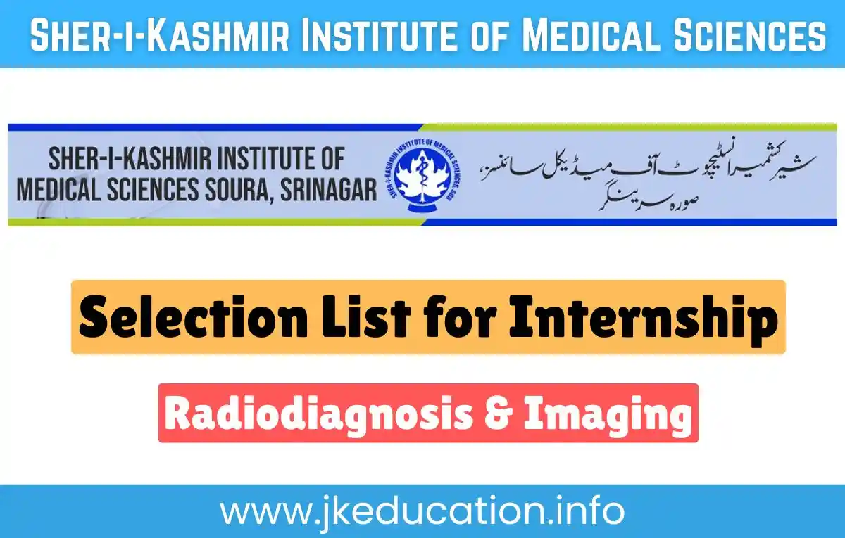 SKIMS Issues Provisional Selection List for Internship